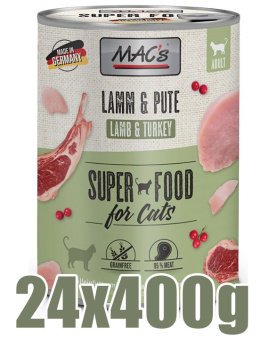 Mac's - Cat Lamm & Pute - JAGNIĘCINA I INDYK - Wrażliwy układ pokarmowy - Zestaw 24 x 400g