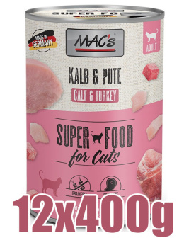 Mac's - Cat Kalb & Pute - CIELĘCINA I INDYK - Zestaw 12 x 400g