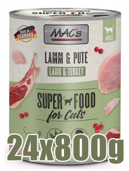 Mac's - Cat Lamm & Pute - JAGNIĘCINA I INDYK - Wrażliwy układ pokarmowy - Zestaw 24x800g