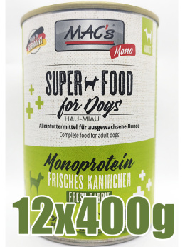 Mac's - Dog Sensitive - Monobiałkowa - KRÓLIK - Zestaw 12 x 400g