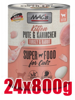 Mac's - Cat Kitten Pute & Kaninchen - INDYK i KRÓLIK - Zestaw 24x800g