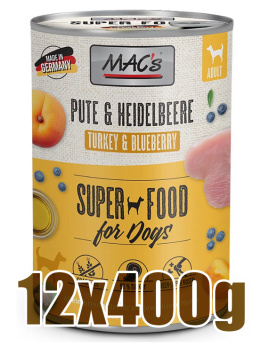 Mac's - Dog Pute & Heidelbeeren - INDYK i BORÓWKA - Zestaw 12 x 400g