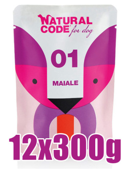Natural Code - 01 for dog - WIEPRZOWINA - Zestaw 12 x 300g