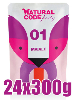 Natural Code - 01 for dog - WIEPRZOWINA - Zestaw 24 x 300g