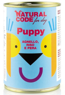 Natural Code - 02 - Puppy - JAGNIĘCINA, RYŻ i GRUSZKA - Zestaw 24 x 400g
