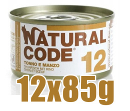 Natural Code - 12 - TUŃCZYK I WOŁOWINA - Zestaw 12 x 85g