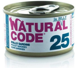 Natural Code - 25 - KURCZAK i SARDYNKI W GALARETCE - Zestaw 12 x 85g