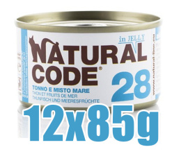 Natural Code - 28 - TUŃCZYK I OWOCE MORZA W GALARETCE - Zestaw 12 x 85g