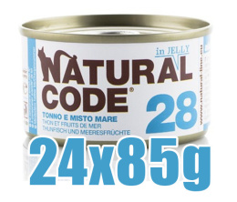 Natural Code - 28 - TUŃCZYK I OWOCE MORZA W GALARETCE - Zestaw 24 x 85g