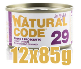 Natural Code - 29 - TUŃCZYK I SZYNKA Z KURCZAKA W GALARETCE - Zestaw 12 x 85g
