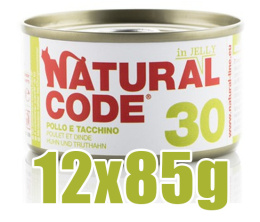 Natural Code - 30 - INDYK I KURCZAK W GALARETCE - Zestaw 12 x 85g