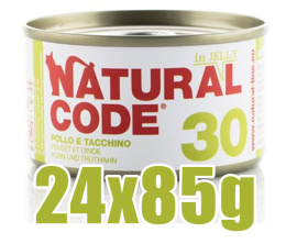 Natural Code - 30 - INDYK I KURCZAK W GALARETCE - Zestaw 24 x 85g