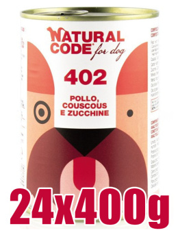 Natural Code - 402 - KURCZAK, KUSKUS i CUKINIA - Zestaw 24 x 400g
