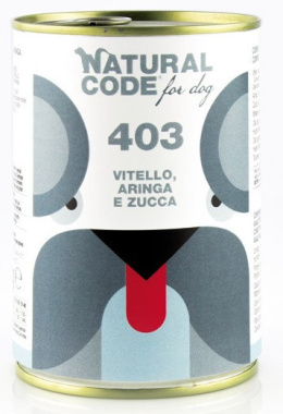 Natural Code - 403 - CIELĘCINA, ŚLEDŹ i DYNIA - Zestaw 12 x 400g