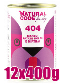 Natural Code - 404 - WOŁOWINA, BATATY i JAGODY - Zestaw 12 x 400g