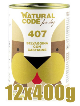 Natural Code - 407 - DZICZYZNA I KASZTANY - Zestaw 12 x 400g