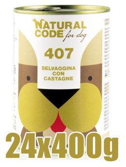 Natural Code - 407 - DZICZYZNA I KASZTANY - Zestaw 24 x 400g