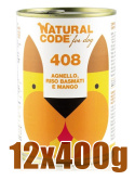 Natural Code - 408 - JAGNIĘCINA, RYŻ i MANGO - Zestaw 12 x 400g