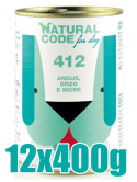 Natural Code - 412 - WOŁOWINA ANGUS, JEŻYNY i JĘCZMIEŃ - Zestaw 12 x 400g