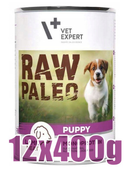 Raw Paleo - Puppy - Monoproteinowa - JAGNIĘCINA - dla Szczeniąt - Zestaw 12x400g