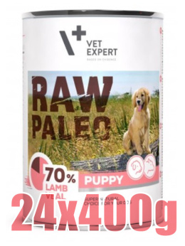 Raw Paleo - Puppy - JAGNIECINA i CIELĘCINA - dla Szczeniąt - Zestaw 24x400g