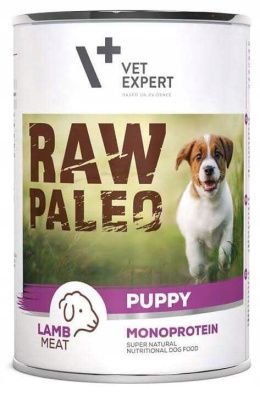Raw Paleo - Puppy - Monoproteinowa - JAGNIĘCINA - dla Szczeniąt - Zestaw 24x400g
