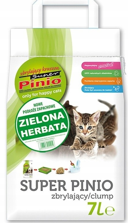 Super Pinio - Zbrylający Kruszon - Zielona herbata - 7 L + 2 saszetki GRATIS Super Pinio - Zbrylający Kruszon - Zielona herbata - 7 L + 2 saszetki GRATIS