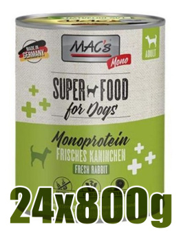 Mac's - Dog Sensitive - Monobiałkowa - KRÓLIK - Zestaw 24 x 800g