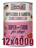 Mac's - Super food for dog - GŁOWIZNA I MARCHEW - Zestaw 12x400g