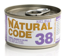 Natural Code - 38 - TUŃCZYK, WOŁOWINA I OLIWKI W GALARETCE - 85g