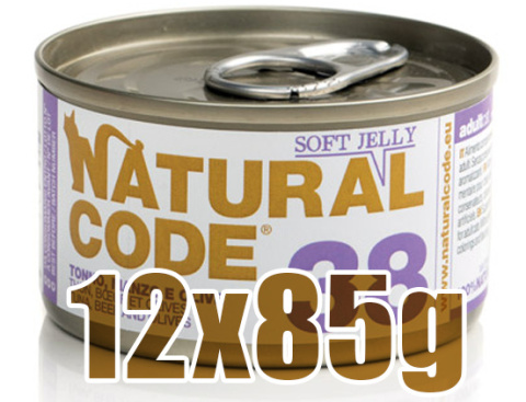 Natural Code - 38 - TUŃCZYK, WOŁOWINA I OLIWKI W GALARETCE - Zestaw 12 x 85g