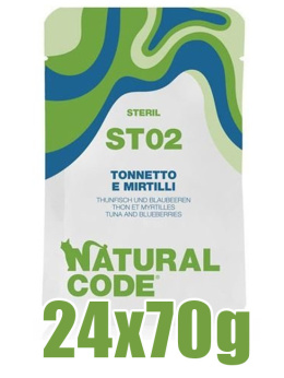 Natural Code - ST02 - TUŃCZYK I JAGODY - Zestaw 24 x 70g