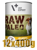 Raw Paleo - Puppy - Monoproteinowa - INDYK - Zestaw 12x400g