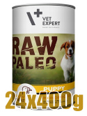 Raw Paleo - Puppy - Monoproteinowa - INDYK - Zestaw 24x400g