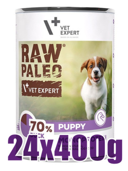Raw Paleo - Puppy - Monoproteinowa - KACZKA - Zestaw 24x400g