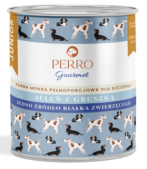 Perro - Gourmet Junior MONO - Jeleń z gruszką - 800g