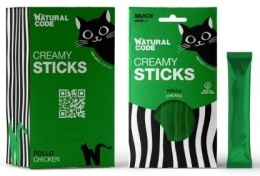 Natural Code Cat Snack Creamy Sticks Sosik dla kota Kurczak 4x14g