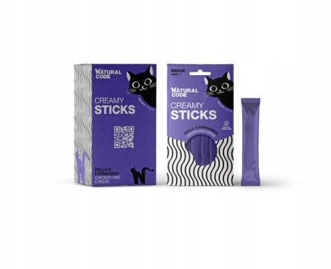 Natural Code Creamy Sticks Cat - kurczak i ser 4 x 14 gr