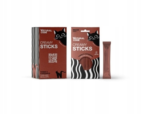 Natural Code Creamy Sticks Cat - Tuńczyk i przegrzebki 4 x 14 gr