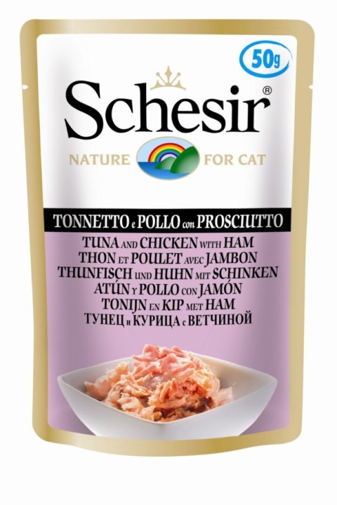 Schesir Tuńczyk z Kurczakiem i Szynką 50g