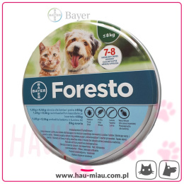 Bayer - Foresto - obroża przeciwpchelna dla kotów i małych psów DO 8 kg - działa do 8 miesięcy