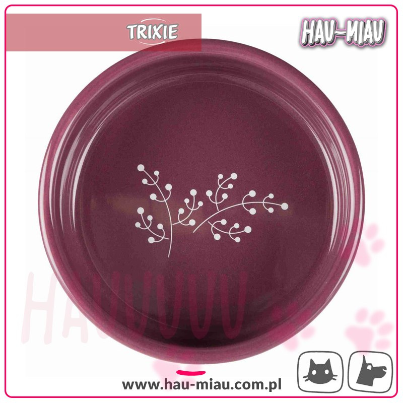 Trixie - Ceramiczna miska - Biało / Jagodowa - 20cm / 1,4L