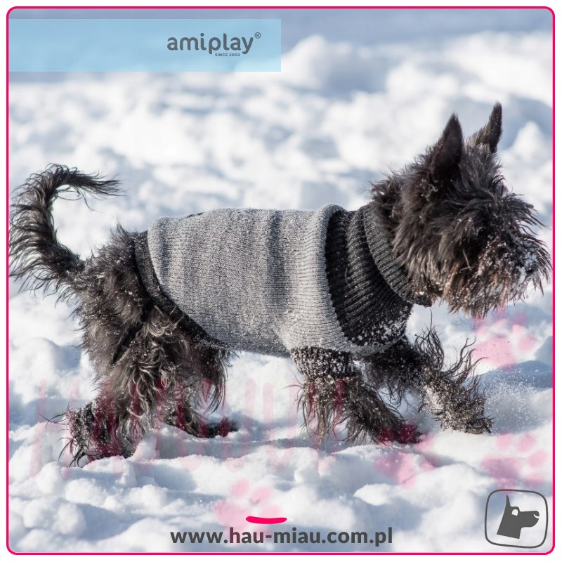 AmiPlay - Sweterek dla psa Oslo - CZERWONY - rozmiar 34 cm