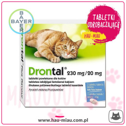 Bayer - Drontal - Tableki powlekane odrobaczające dla kotów - 2 szt.