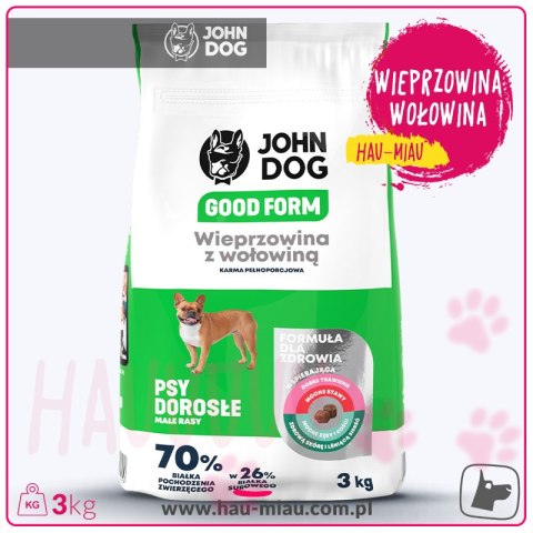 John Dog - Good Form - WIEPRZOWINA Z WOŁOWINĄ - 3 KG - małe rasy