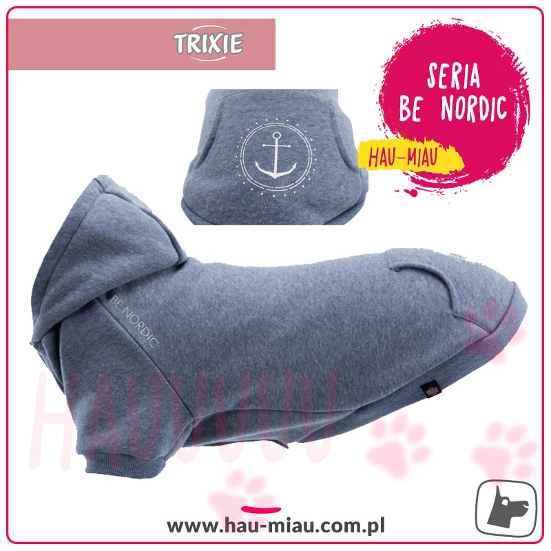 Trixie - Bluza z kapturem - Be Nordic - NIEBIESKA - XXS - 24 cm Trixie - Bluza z kapturem - Be Nordic - NIEBIESKA - XXS - 24 cm