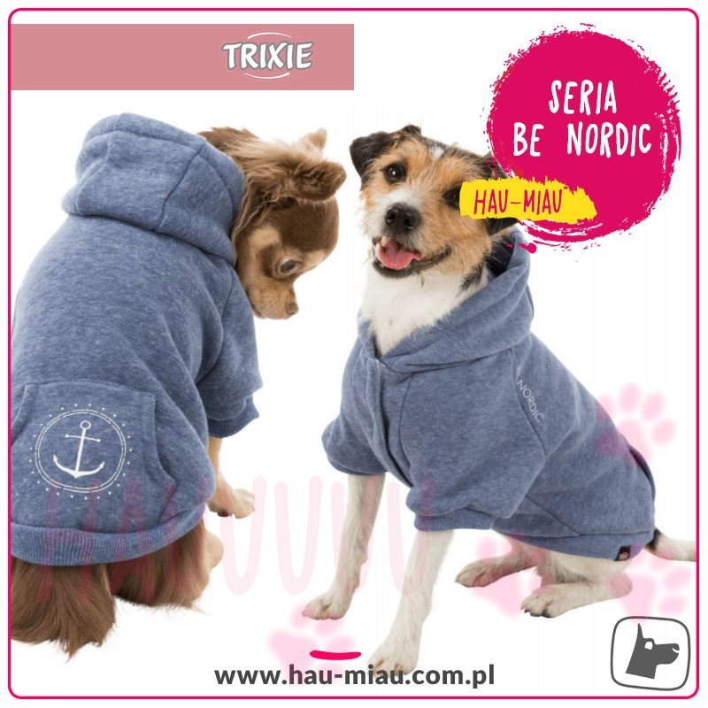 Trixie - Bluza z kapturem Flensburg - Be Nordic - NIEBIESKA - M - 45 cm