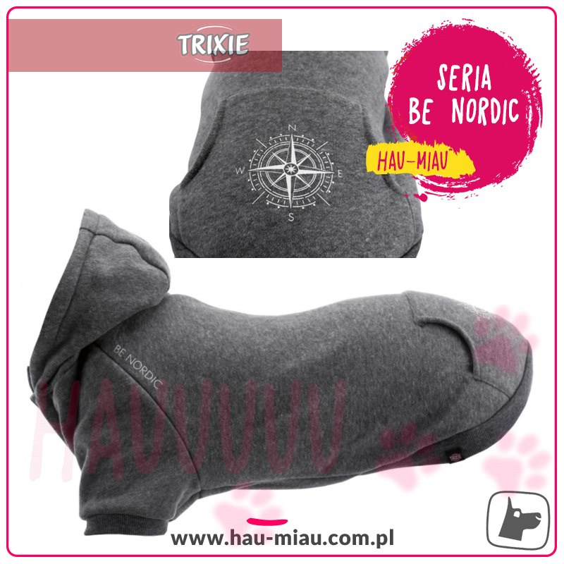 Trixie - Bluza z kapturem Flensburg - Be Nordic - SZARA - M - 45 cm Trixie - Bluza z kapturem Flensburg - Be Nordic - SZARA - M - 45 cm
