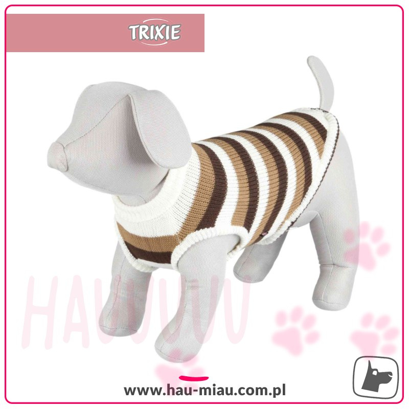Trixie - Sweterek / Pulower - Hamilton - BRĄZOWO-BIAŁY - M - 45 cm Trixie - Sweterek / Pulower - Hamilton - BRĄZOWO-BIAŁY - M - 45 cm