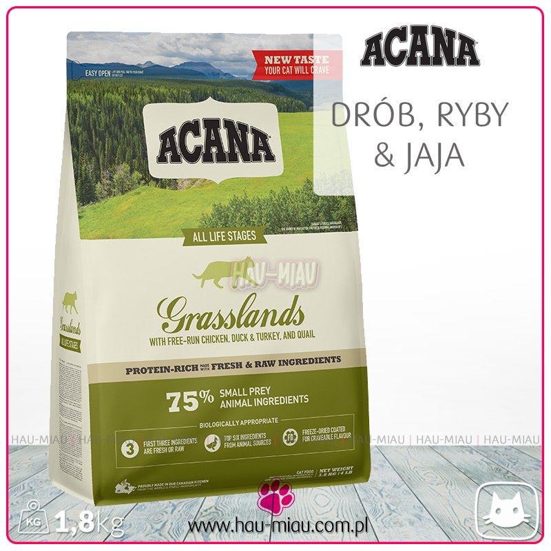 Acana - Grasslands Cat - DRÓB, RYBY, JAJA - 1,8 KG Acana - Grasslands Cat - DRÓB, RYBY, JAJA - 1,8 KG